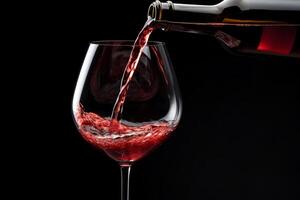 Pouring red wine to glass party restaurant bar gourmet celebration luxury taste splashing grape alcohol expensive drink bordeaux chateu cabernet bottle refreshment toned drops bubbles photo
