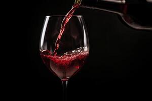 Pouring red wine to glass party restaurant bar gourmet celebration luxury taste splashing grape alcohol expensive drink bordeaux chateu cabernet bottle refreshment toned drops bubbles photo