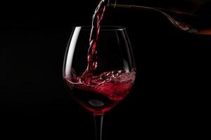 Pouring red wine to glass party restaurant bar gourmet celebration luxury taste splashing grape alcohol expensive drink bordeaux chateu cabernet bottle refreshment toned drops bubbles photo