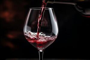 Pouring red wine to glass party restaurant bar gourmet celebration luxury taste splashing grape alcohol expensive drink bordeaux chateu cabernet bottle refreshment toned drops bubbles photo