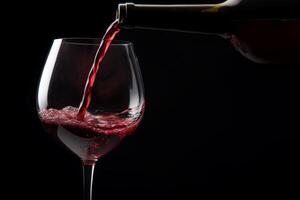 Pouring red wine to glass party restaurant bar gourmet celebration luxury taste splashing grape alcohol expensive drink bordeaux chateu cabernet bottle refreshment toned drops bubbles photo