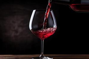 Pouring red wine to glass party restaurant bar gourmet celebration luxury taste splashing grape alcohol expensive drink bordeaux chateu cabernet bottle refreshment toned drops bubbles photo