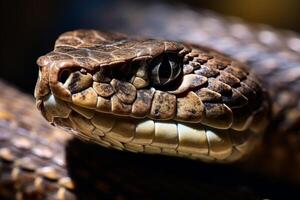 Colorful snake python cobra viper forest hiding waiting for prey rainforest jungle untouched nature predator venomous venom dangerous wildlife poisonous animal skin tail creepy african photo