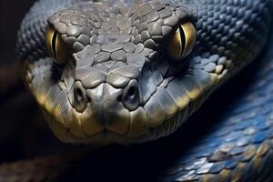 Colorful snake python cobra viper forest hiding waiting for prey rainforest jungle untouched nature predator venomous venom dangerous wildlife poisonous animal skin tail creepy african photo