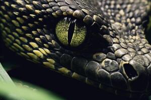 Colorful snake python cobra viper forest hiding waiting for prey rainforest jungle untouched nature predator venomous venom dangerous wildlife poisonous animal skin tail creepy african photo