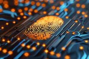Fingerprint scanner digital footprint computer security safety tracking transparency biometrics finger scan recognition network security privacy identification id access password photo