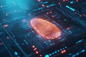 Fingerprint scanner digital footprint computer security safety tracking transparency biometrics finger scan recognition network security privacy identification id access password photo