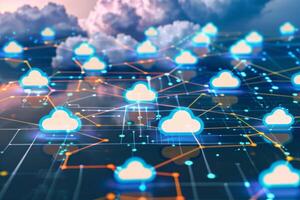 Cloud computing network safe encrypted storage personal data protection verified technology encription security protocol wireless file transfer drive service cyberspace global database photo