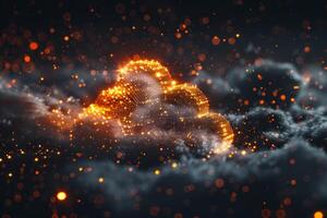 Cloud computing network safe encrypted storage personal data protection verified technology encription security protocol wireless file transfer drive service cyberspace global database photo
