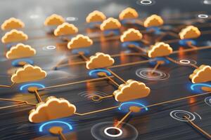Cloud computing network safe encrypted storage personal data protection verified technology encription security protocol wireless file transfer drive service cyberspace global database photo