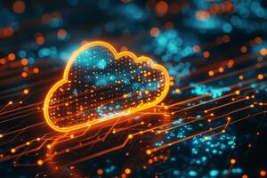 Cloud computing network safe encrypted storage personal data protection verified technology encription security protocol wireless file transfer drive service cyberspace global database photo