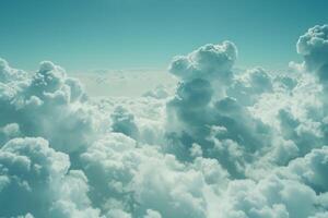 Blue skies sky white fluffy clouds beautiful summer spring weather sunny day happiness joy background cumulus cloud meditation meteorology realistic soft shapes photo