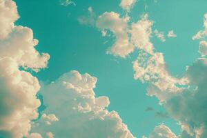 Blue skies sky white fluffy clouds beautiful summer spring weather sunny day happiness joy background cumulus cloud meditation meteorology realistic soft shapes photo