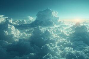 Blue skies sky white fluffy clouds beautiful summer spring weather sunny day happiness joy background cumulus cloud meditation meteorology realistic soft shapes photo