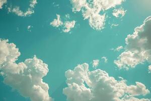 Blue skies sky white fluffy clouds beautiful summer spring weather sunny day happiness joy background cumulus cloud meditation meteorology realistic soft shapes photo