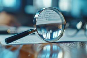 Audit internal financial advice investigation accounting glasses calculator on paper paperwork archive pile of documents analytics data analysis research numbers statistics confidential photo