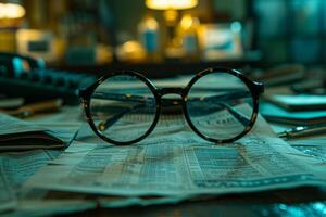 Audit internal financial advice investigation accounting glasses calculator on paper paperwork archive pile of documents analytics data analysis research numbers statistics confidential photo