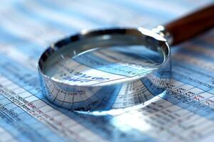 Audit internal financial advice investigation accounting glasses calculator on paper paperwork archive pile of documents analytics data analysis research numbers statistics confidential photo