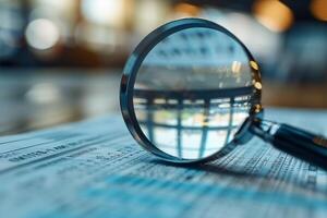 Audit internal financial advice investigation accounting glasses calculator on paper paperwork archive pile of documents analytics data analysis research numbers statistics confidential photo