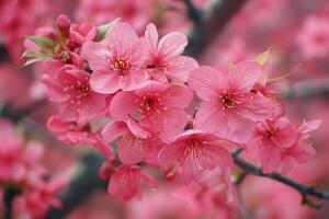 A beautiful pink flower with a blue sky in the background. The flower is in full bloom and the sky is clear and bright photo