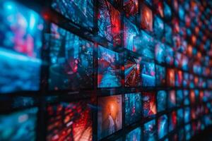 Multimedia screens recording translation broadcast record tv television display media entertainment image network connection monitor streaming internet web modern high quality show photo
