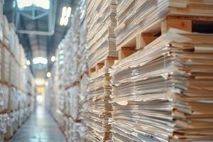 Piles of paper office filled with paperwork full archive file documents stack of folders information outdated old technology digitalization reports unorganized history messy research photo