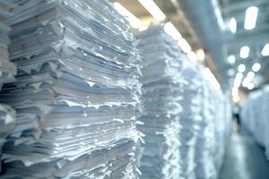 Piles of paper office filled with paperwork full archive file documents stack of folders information outdated old technology digitalization reports unorganized history messy research photo