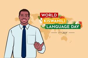 World Kiswahili Language Day is celebrated every July 7th. vector