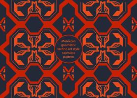 Moroccan geometric techno art style seamless pattern vector