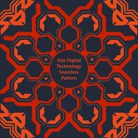 Star digital technology style seamless pattern vector