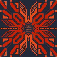 Digital Techno Art Seamless Pattern vector