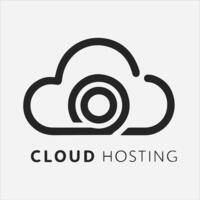 a clean and sleek logo for cloud hosting vector