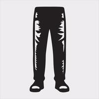 Modern and fashionable pants silhouette on a white background. vector