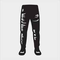 Modern and fashionable pants silhouette on a white background. vector
