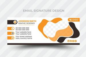 Professional geometric business and corporate email signature. Modern and minimalist layout. vector