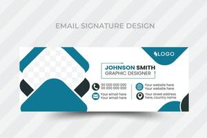 Professional geometric business and corporate email signature. Modern and minimalist layout. vector