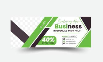 Modern digital marketing social media cover web banner template header or cover design expert in green. vector