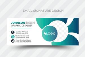 Professional geometric business and corporate email signature. Modern and minimalist layout. vector