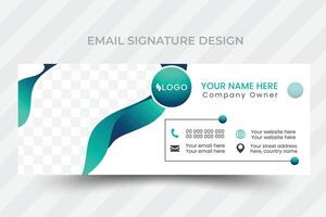 Professional geometric business and corporate email signature. Modern and minimalist layout. vector