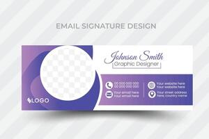 Professional geometric business and corporate email signature. Modern and minimalist layout. vector
