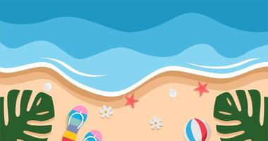 Summer beach background. illustration in flat design style. file EPS vector