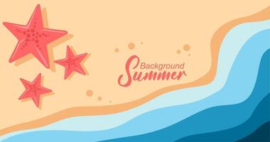 Summer beach background. illustration in flat design style. file EPS vector