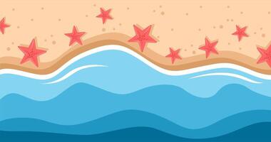 Summer beach background. illustration in flat design style. file EPS vector