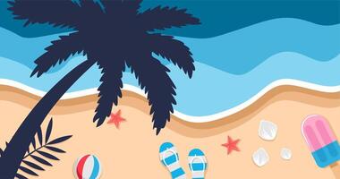 Summer beach background. illustration in flat design style. file EPS vector