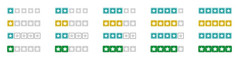 set of rating stars badges, flat design. vector