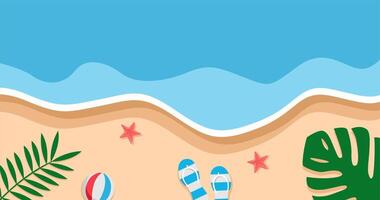 Summer beach background. illustration in flat design style. file EPS vector