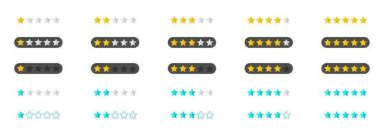 set of rating stars badges, flat design. vector