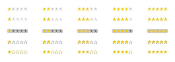 set of rating stars badges, flat design. vector