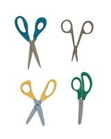 Illustration of a set of scissors on a white background. vector