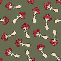 Illustration of pattern with fly agaric. vector
